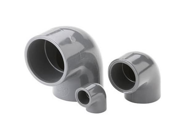 Fiap 2438, Polyvinylklorid (PVC), Avloppsrör knärör, Grå, 90°, 17 g