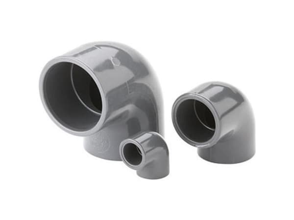 Fiap 2438, Polyvinylklorid (PVC), Avloppsrör knärör, Grå, 90°, 17 g
