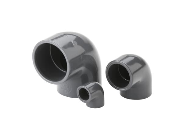 Fiap 2445, Polyvinylklorid (PVC), Avloppsrör knärör, Grå, 90°, 9 cm