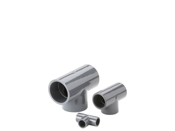 Fiap 2450, Polyvinylklorid (PVC), Avlopp T-rör, Grå, 90°, 80 mm, 60 mm