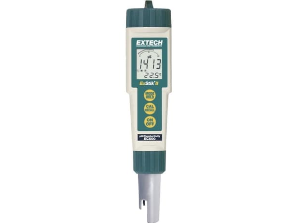 Extech EC500 yhdistelmämittari Liuennut kiintoaine (TDS), johtokyky, pH, suolapitoisuus, lämpötila
