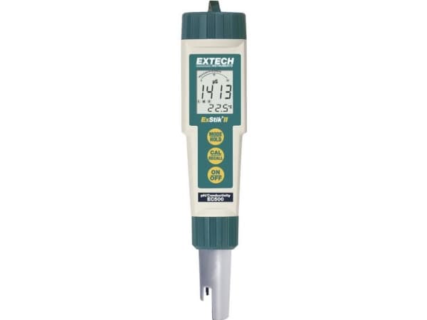 Extech EC500 yhdistelmämittari Liuennut kiintoaine (TDS), johtokyky, pH, suolapitoisuus, lämpötila
