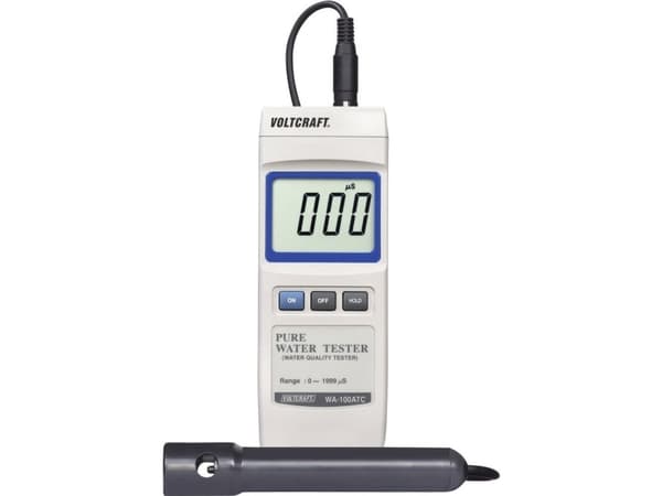 Ledningsevne-måleapparat VOLTCRAFT WA-100 ATC 3 % 0 - 1999 µS Kalibreret Fabriksstandardi