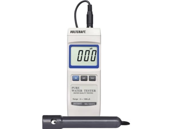 Ledningsevne-måleapparat VOLTCRAFT WA-100 ATC 3 % 0 - 1999 µS Kalibreret Fabriksstandardi