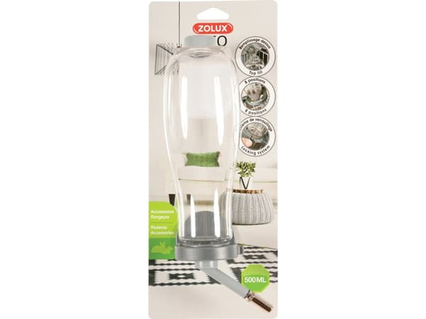Zolux Drinker for rodents filled from the top 500 ml, gray color