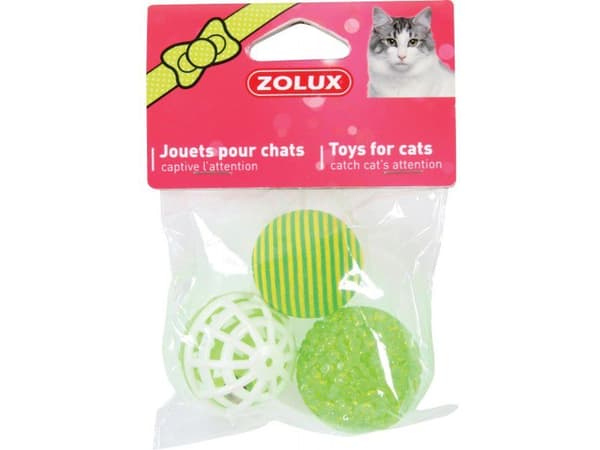 Zolux Cat toys 3 different balls 4 cm