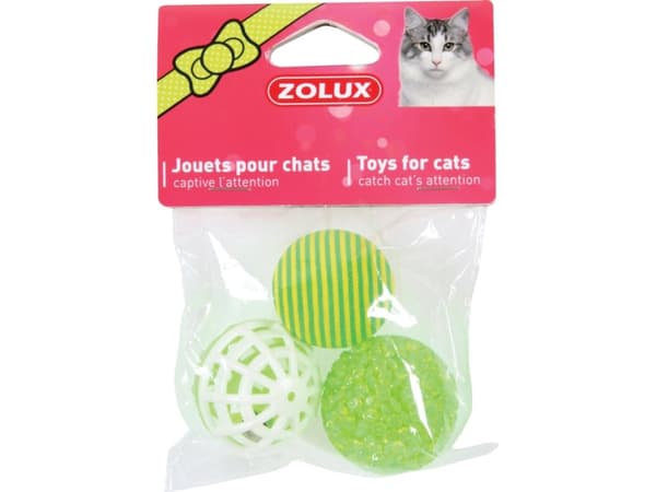 Zolux Cat toys 3 different balls 4 cm