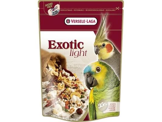 Versele-Laga Parrots Exotic Light Mix 750g, Frön, 750 g, Parrot, Vitamin A, Vitamin D3, Vitamin E, Protein 14%, fat content 16.50%, crude fiber 13.5%