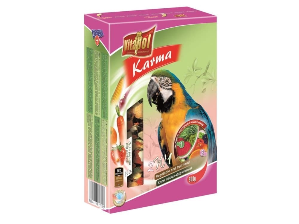 Vitapol zvp-2711, Frön, 900 g, Parrot, Vitamin A, Vitamin B1, Vitamin B2, Vitamin B5, Vitamin B6, Vitamin C, Vitamin E, Vitamin K