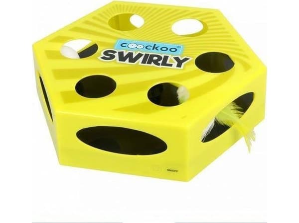 COOCKOO COOCKOO CAT TOY SWIRLY YELLOW 20,4x6,8x23cm
