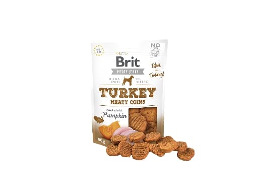Brit Brit Jerky Turkey Meaty Coins - Tyrkia - godbit til valper - 80g
