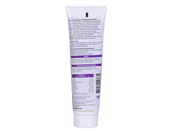 Beaphar Multi-Vitamin Malt Paste, Ilder, Krem (substans), Pels og hud, Vitamin B1, Vitamin B12, Vitamin B2, Vitamin B6, Vitamin B9 (folic acid), Vita