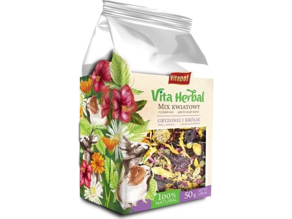 Vita Herbal for gnagere og kaniner, blomsterblanding, 50g, 4stk/disp