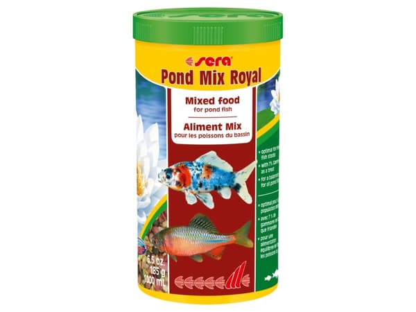sera Pond Mix Royal, Dammfisk, Torr fiskmat, Mix, Vitamin A, Vitamin B1, Vitamin B2, Vitamin C, Vitamin D3, Vitamin E, Stor, Medium, Liten, 32,5%