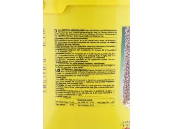 Sera Koi Royal Large 21 l, granulat - pokarm postawowy dla Koi