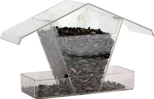 Garden&amp;Fun Fågelmatare för fönster/glas, transparent, akryl, 24x9x15cm, med sugkoppar