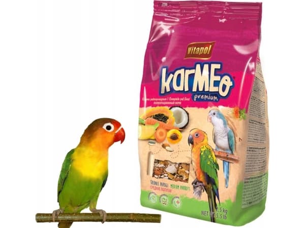 Vitapol Karmeo Premium fullfôr for mellomstore papegøyer 2,5 kg
