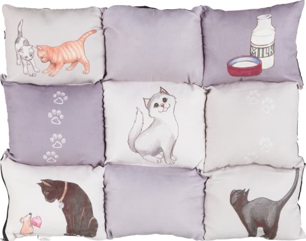 Trixie Patchwork tæppe Cat, 45 × 55 cm, grå
