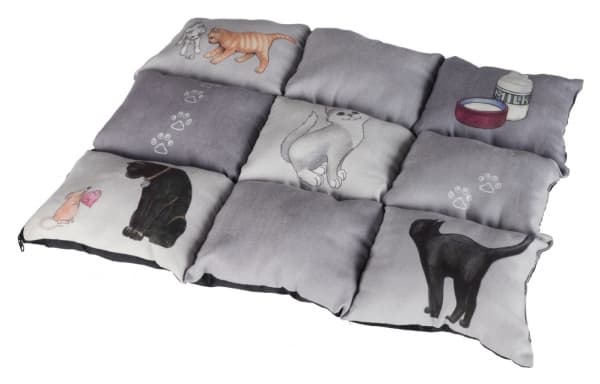 Trixie Patchwork tæppe Cat, 45 × 55 cm, grå
