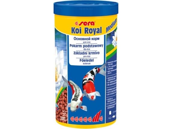 sera Koi Royal Medium, Damfisk, Tørr fiskemat, Granulat, Vitamin A, Vitamin B1, Vitamin B2, Vitamin C, Vitamin D3, Vitamin E, Medium, 32,5%