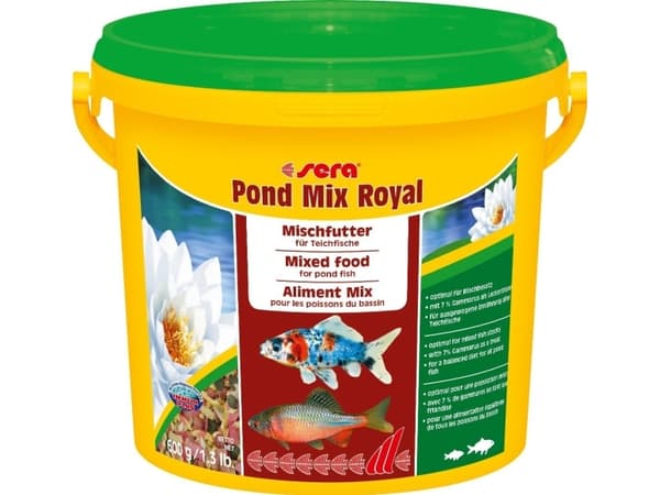 sera Pond Mix Royal, Lampikalat, Kuiva kalanruoka, Mix, A-vitamiini, B1-vitamiini, B2-vitamiini, C-vitamiini, D3-vitamiini, E-vitamiini, 32,5%, 6,6%