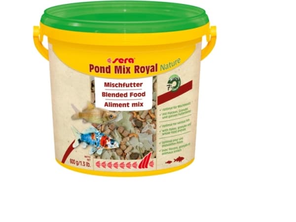 sera Pond Mix Royal, Lampikalat, Kuiva kalanruoka, Mix, A-vitamiini, B1-vitamiini, B2-vitamiini, C-vitamiini, D3-vitamiini, E-vitamiini, 32,5%, 6,6%