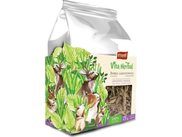 Vita Herbal för gnagare och kanin, groblad, 75g, 4st/disp