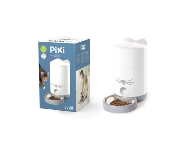 Catit Pixi Smart Feeder, automatic cat feeder, capacity 1.2 kg, 21.5 x 21.5 x 36.8 cm