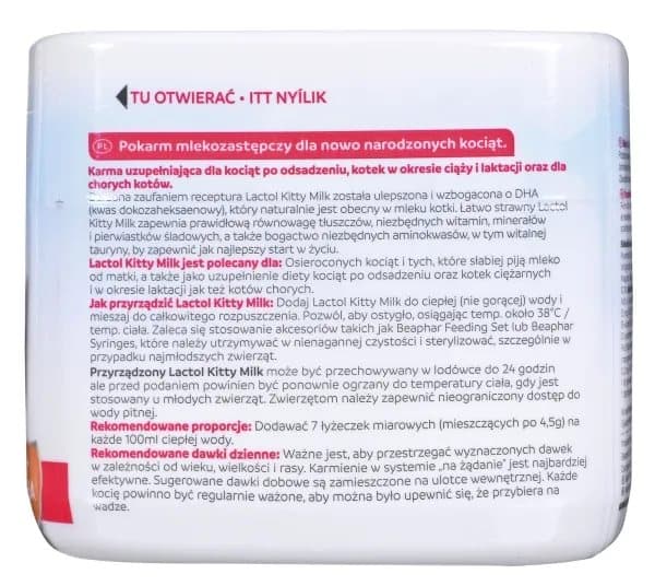Beaphar LACTOL Kitty Milk, Katt, Puder, Allmän hälsa, Junior, Omega-3, Burk