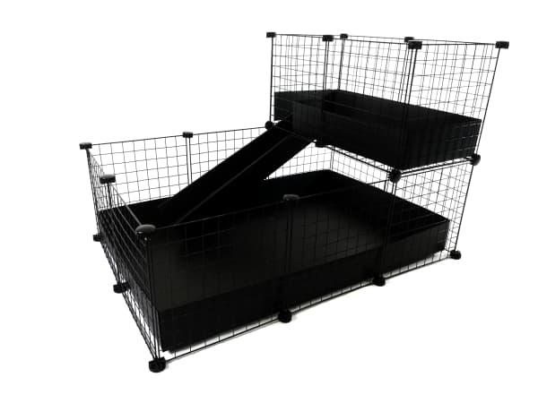 C&C Modulært bur 3x2 + Loft 2x1+ sort rampe
