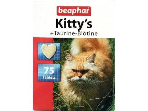 Beaphar Kitty''s + Taurine-Biotine, Katt, Tablett, Allmän hälsa, Junior, Vitamin C, Vitamin E, Vitamin H (biotin), Kalcium, Phosphorus, Kalium, Natri