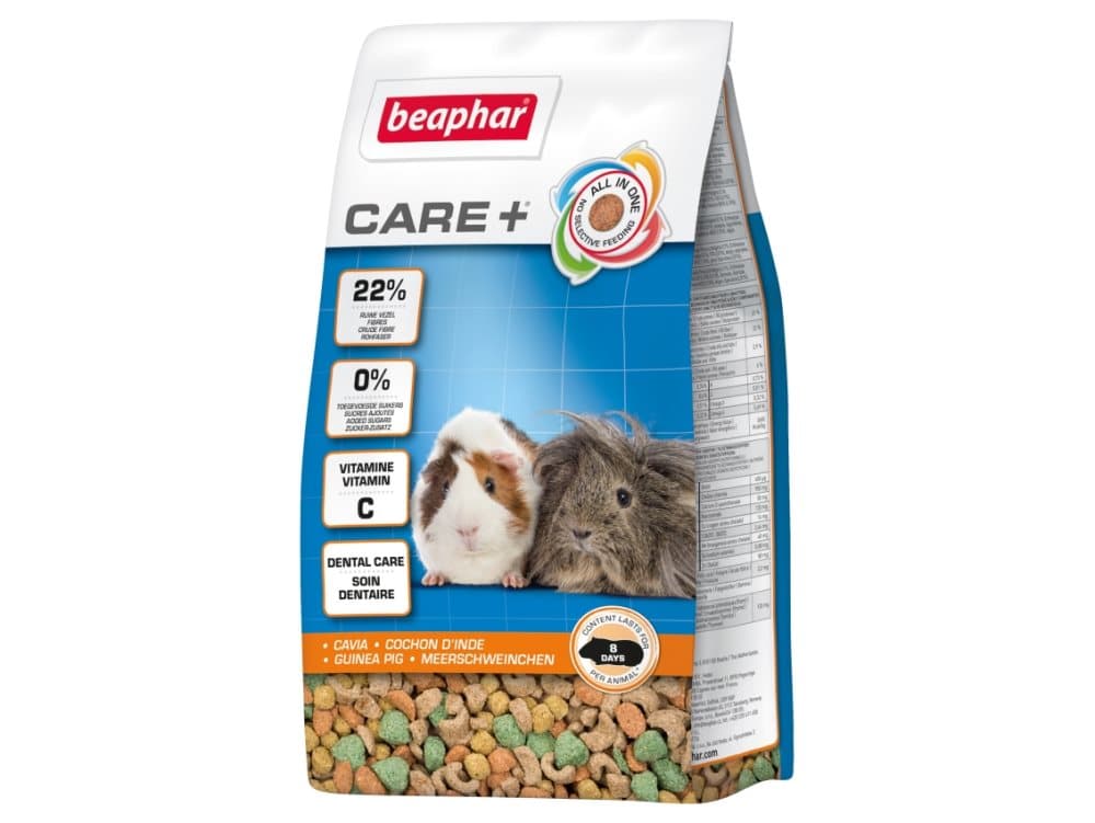 Beaphar Care+, Gryn, 250 g, Guinea pig, Omega-3, Omega-6, Vitamin A, Vitamin B1, Vitamin B12, Vitamin B2, Vitamin B6, Vitamin B9 (folic..., Kalcium,