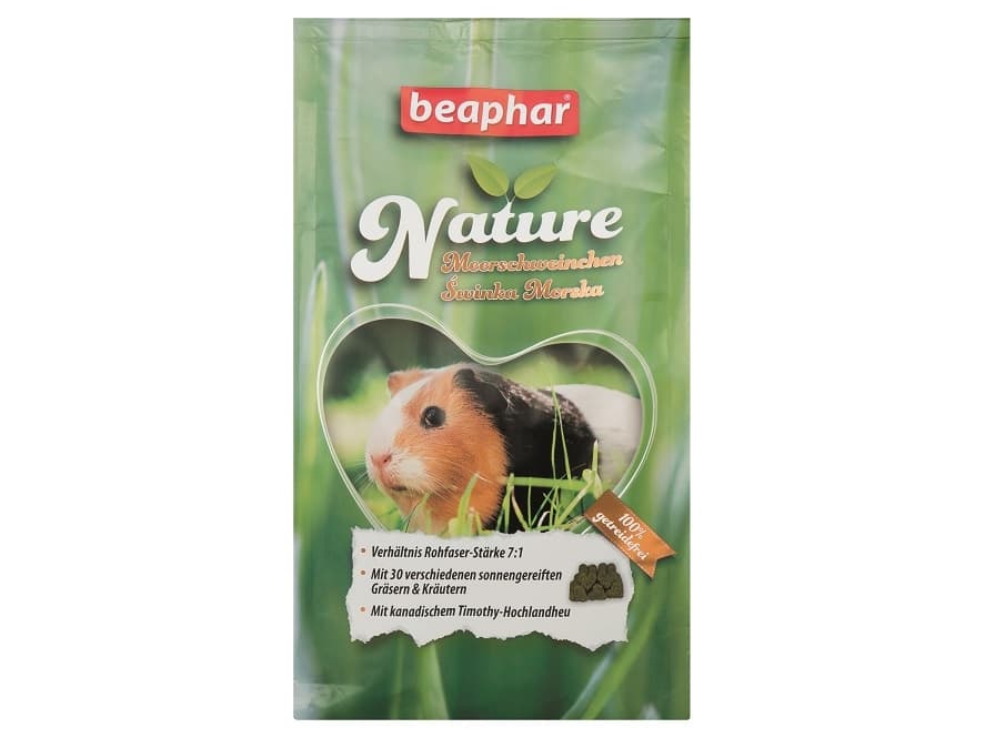 Beaphar Nature, Granulat, 750 g, Marsvin, Vitamin A, Vitamin B1, Vitamin B12, vitamin B2, vitamin B6, Vitamin B9 (folinsyre), vitamin C,..., Jod, Man