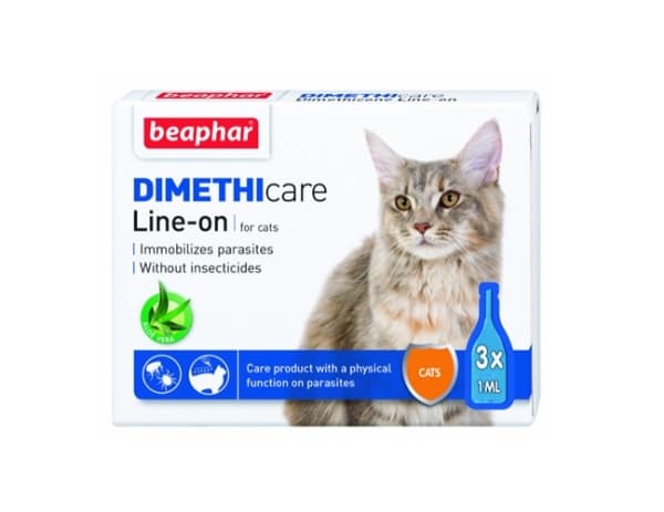 Flea & Tick Line On, lopper og flått (Dimethicone) Cat