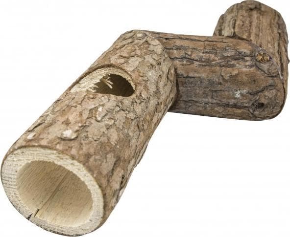 Panama Pet Tunnel i trä med böj för gnagare, 25,5 cm