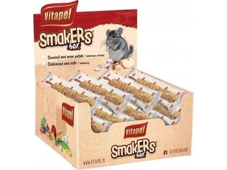 Vitapol SMAKERS BOX KOKOS OG ROSE TIL CHINCHILLAS 12 stk/boks