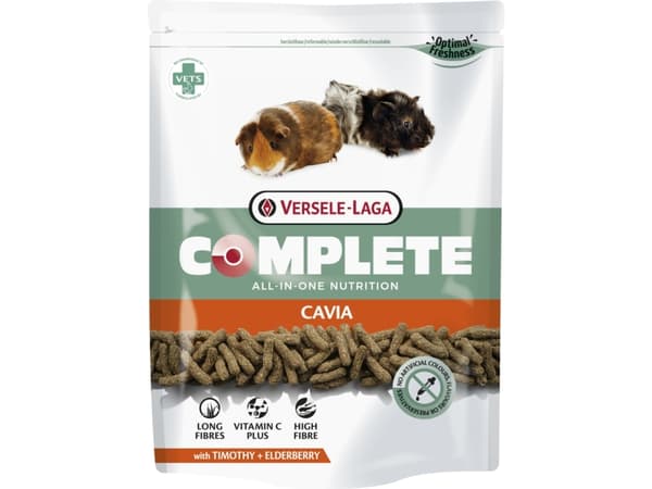 Versele-Laga Cavia Complete, Matbit, 500 g, Guinea gris, Vitamin A, Vitamin C, Vitamin D3, Vitamin E, Kopper, Jod, Strykejern, Mangan, Selen, Zink, 1