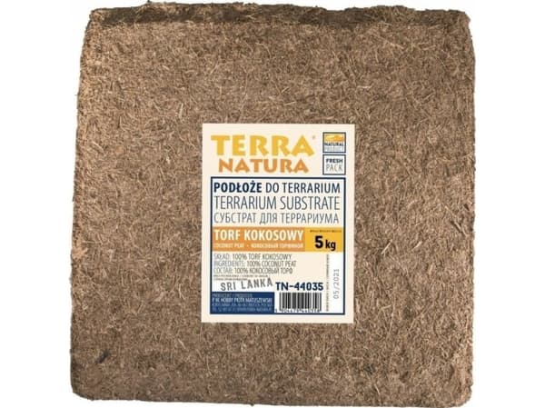 Terrariumsubstratbriketter, foliert kokosnøtttorv, 5 kg (opprinnelsesland: Sri Lanka)