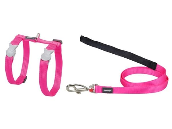 Red Dingo kattesele+line, pink