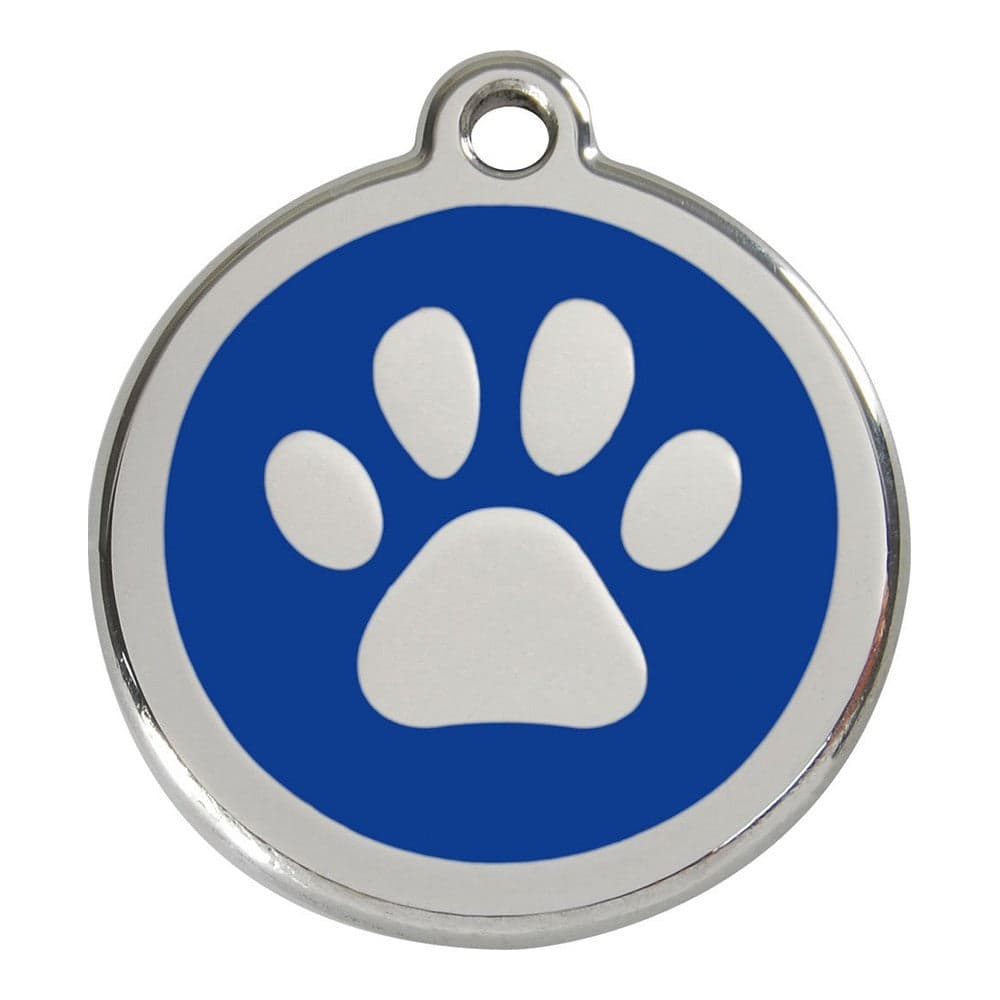 Identifikationsbricka för halsband Red Dingo Djurens fotspår Storlek M Mörkblå (Ø 30 mm)