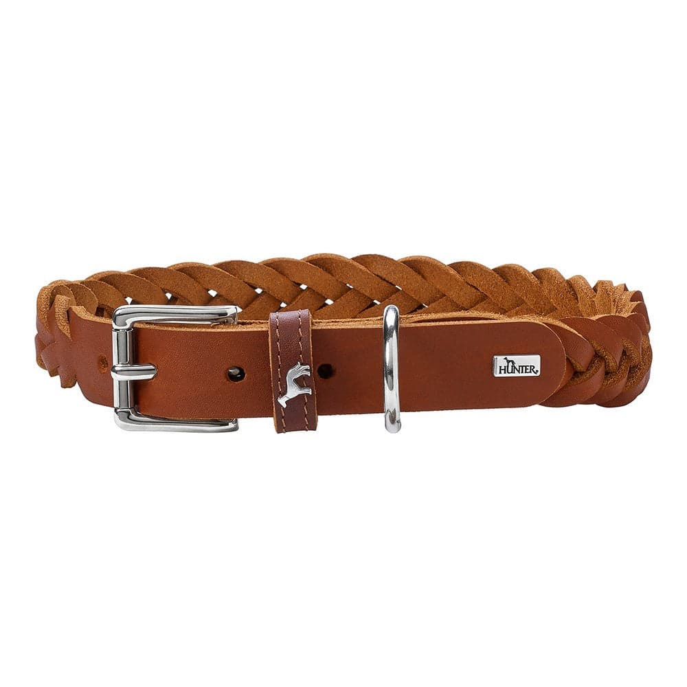 Hundhalsband Hunter Solid Education Cognac (33-38 cm)