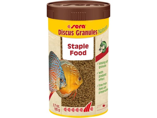 sera Discus Granules Nature, Akvaariokala, Kuiva kalanruoka, Rae, A-vitamiini, B1-vitamiini, B2-vitamiini, C-vitamiini, D3-vitamiini, E-vitamiini, 52