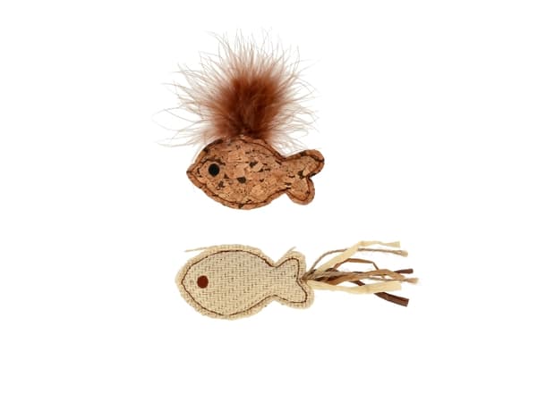Dogman Kattleksak Natural Fisk 2p Brun 10cm