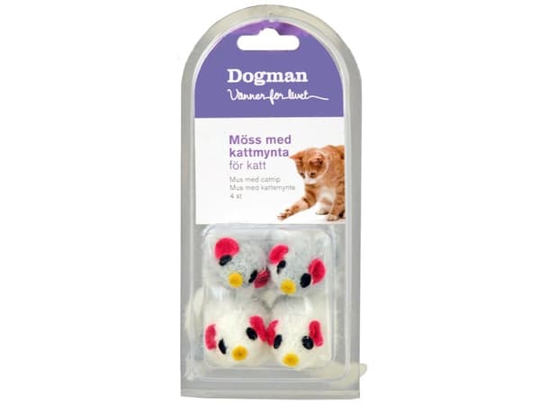 Dogman Kattleksak Möss 4p Flerfärgad 5cm