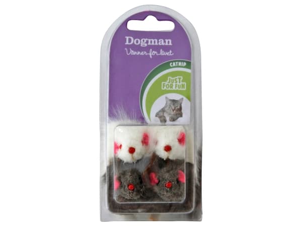 Dogman Kattleksak Möss 4p Flerfärgad 5cm