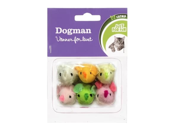DOGMAN Mus med kattknopp 6-p blå färger