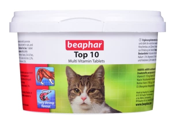 Beaphar TOP 10 Cat vitaminpreparat med taurin för katter 180 tabletter