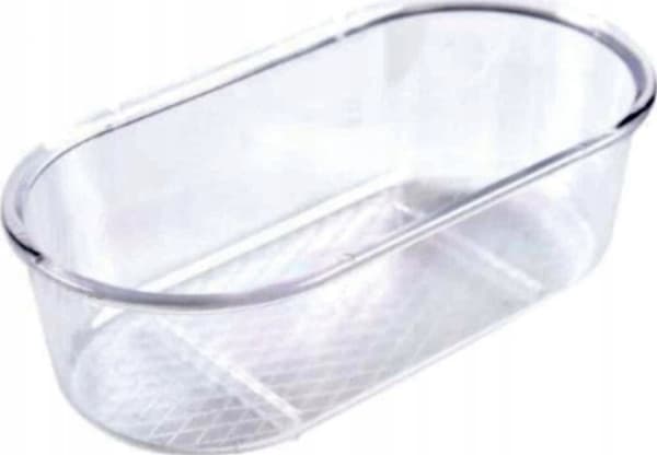 Fågelbad, transparent, plast, 15 × 7,5 x 4,5 cm