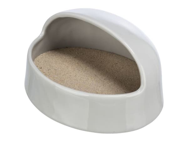 Trixie Sand bath, degus/hamster, ceramic, 20 × 10 × 16 cm, grey