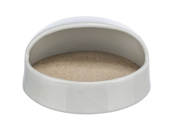 Trixie Sand bath, degus/hamster, ceramic, 20 × 10 × 16 cm, grey